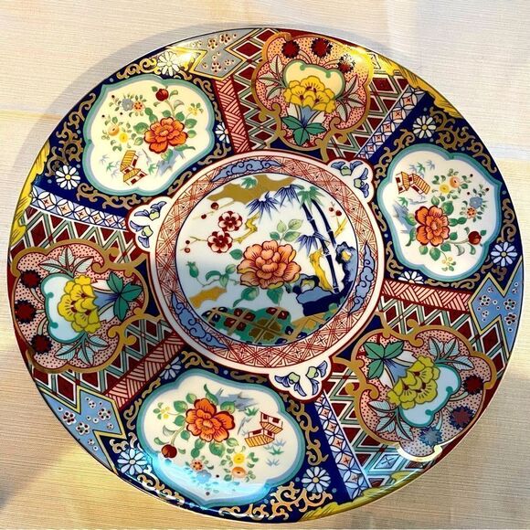 Japanese Imari Ware Porcelain Ceramic Plate Floral Design Collectible -Vtg! - Picture 1 of 17